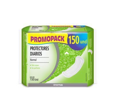 Protectores Diarios Tottus Normales Empaque 150 Und