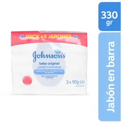 JOHNSONS BABY - Pack Jabón Barra Johnsons Baby Original Empaque 330 g