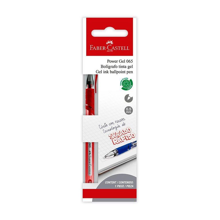 Lapicero Faber Castell Power Gel 065 Color Rojo