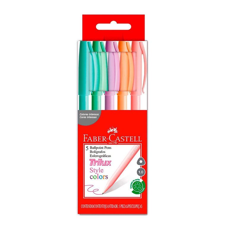 Lapicero Faber Castell Trilux Style Empaque 5 Und