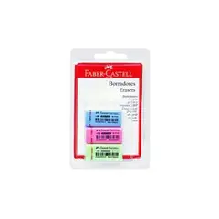 FABER CASTELL - Borradores Faber Castell Dust Free Color Neón Empaque 3 Und
