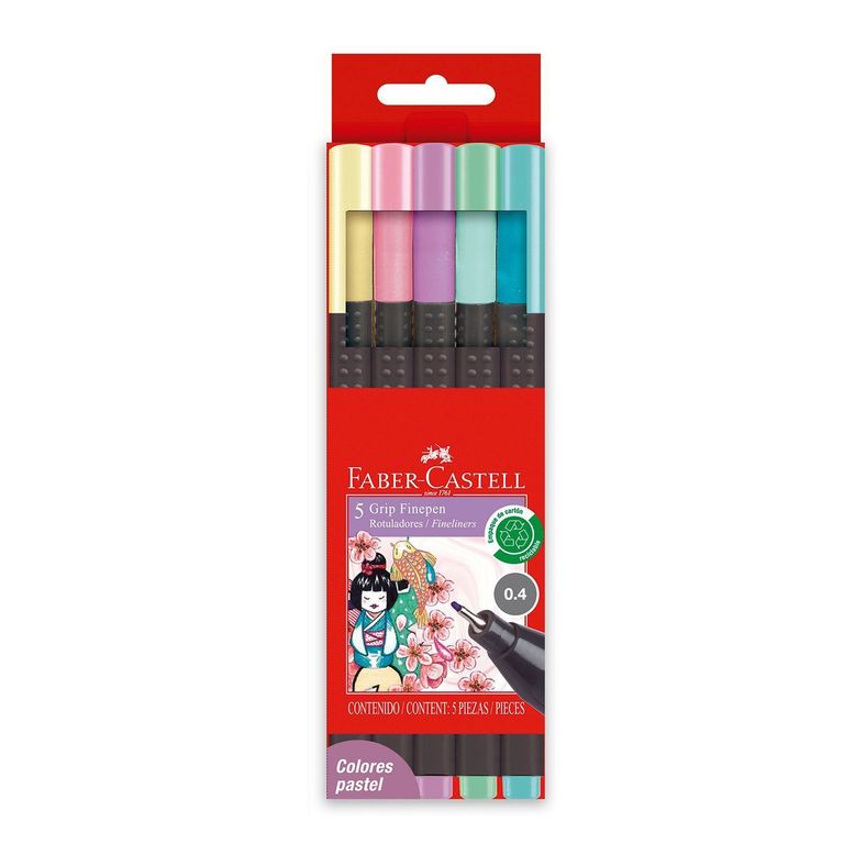 Plumones Faber Castell Finepen Pastel Empaque 5 Und