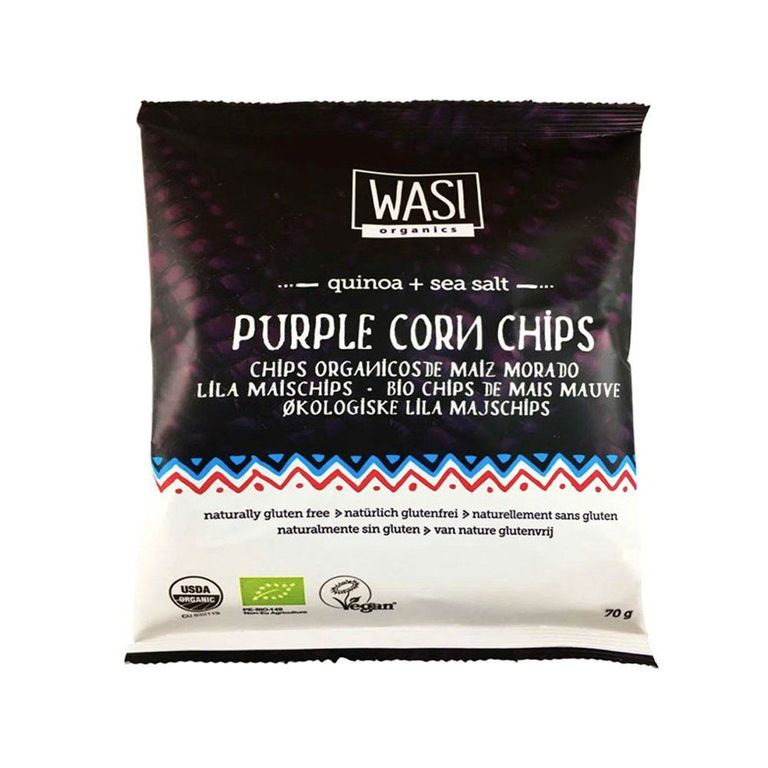 Chips Orgánicos Maíz Morado Wasi Organics Bolsa 70 g