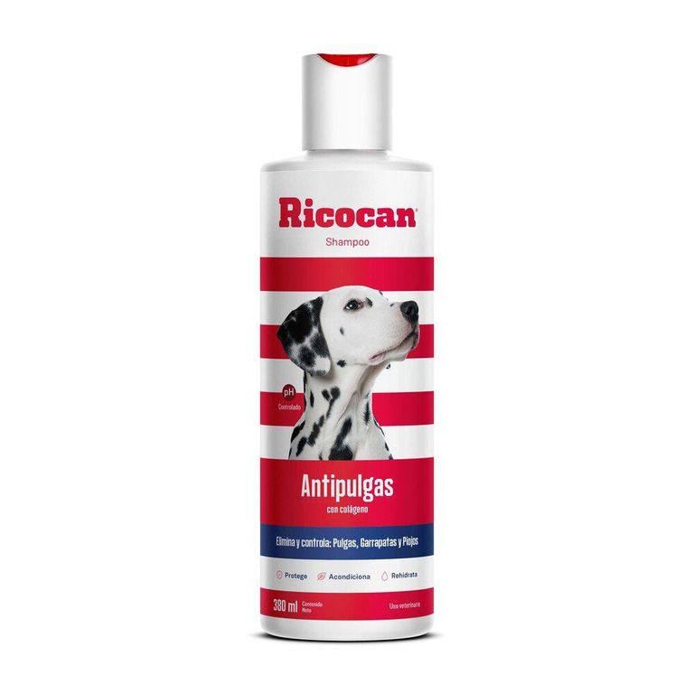 Shampoo para Perros Ricocan Antipulgas Botella 380 mL