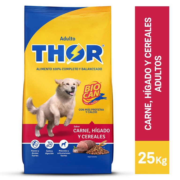 Alimento Seco Perros Adultos Thor Carne Cereales Bolsa 25 Kg