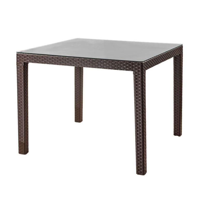 MESA TAVARUA 145 X 85 MOD RATAN CON VIDRIO TEMPL