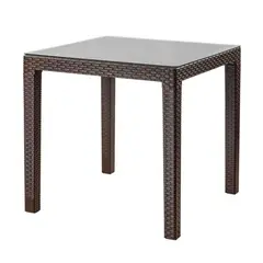 REYPLAST - MESA TAVARUA 95 X 95 MOD RATAN CON VIDRIO TEMPLA