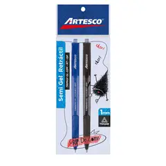 ARTESCO - Lapicero Artesco Trimax Semi Gel Retráctil Azul Y Negro Empaque 2 Und