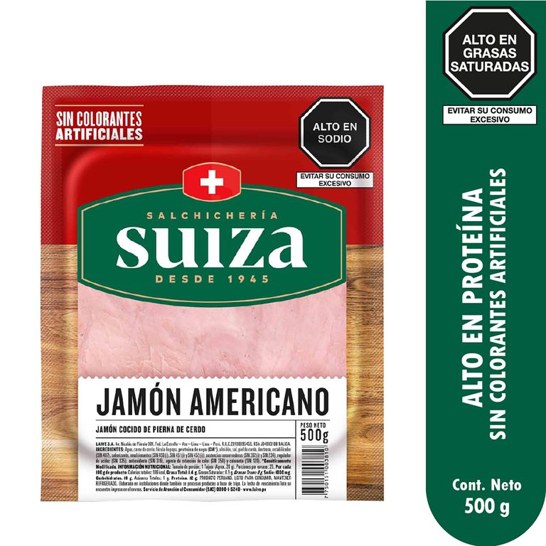 Jamón Americano Suiza Empaque 500 g