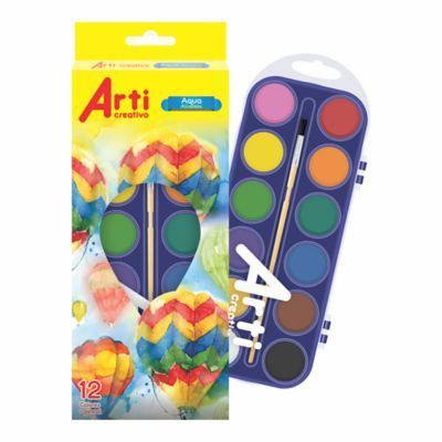Acuarelas Arti Creativo Estuche 12 Colores + Pincel