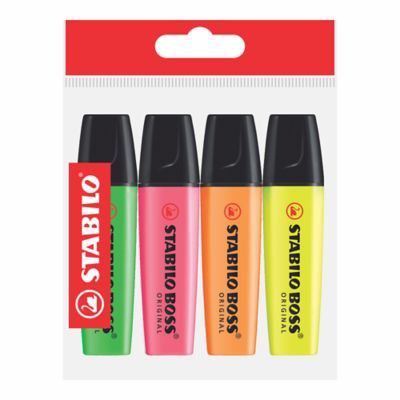 Resaltadores Stabilo Boss Surtido Pack 4 Und