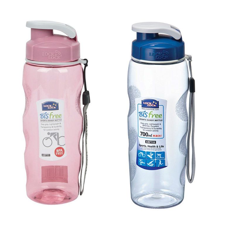 Botella Con Soga Tritán 700 ml Azul o Rosa