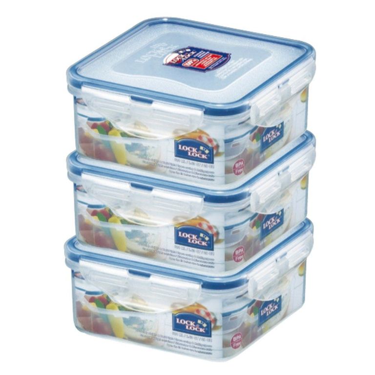 Set Hermético Lock´N Lock Cuadrado 600 mL