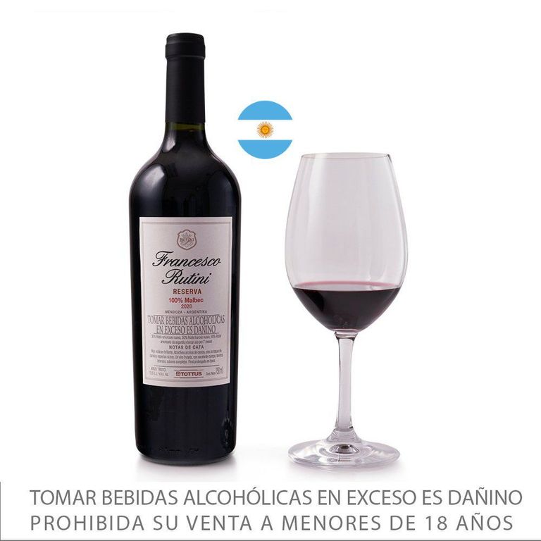Vino Tinto Francesco Rutini Malbec Tottus Botella 750 mL