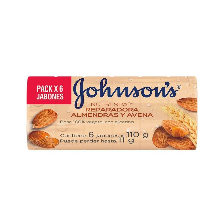 Jabón Barra Johnsons Adulto Almendras y Avena Empaque 6 Und