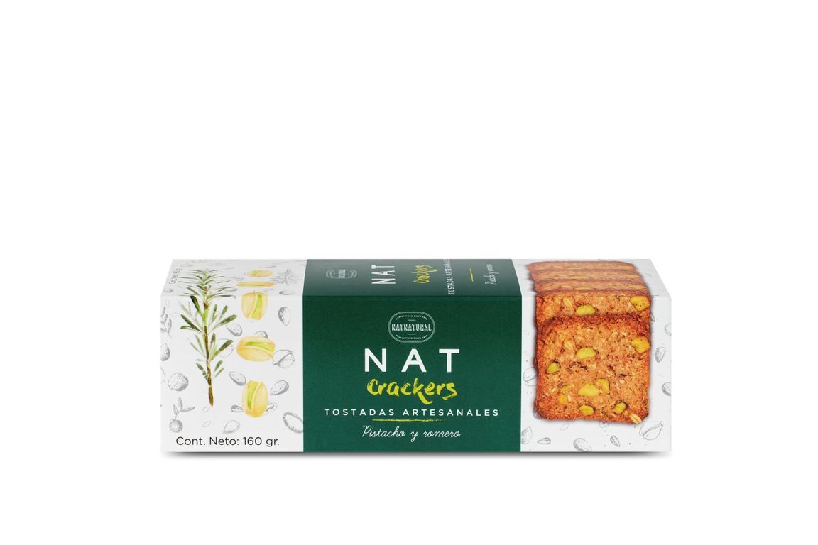 Tostadas Natcrackers Pistacho y Romero Empaque 160 g