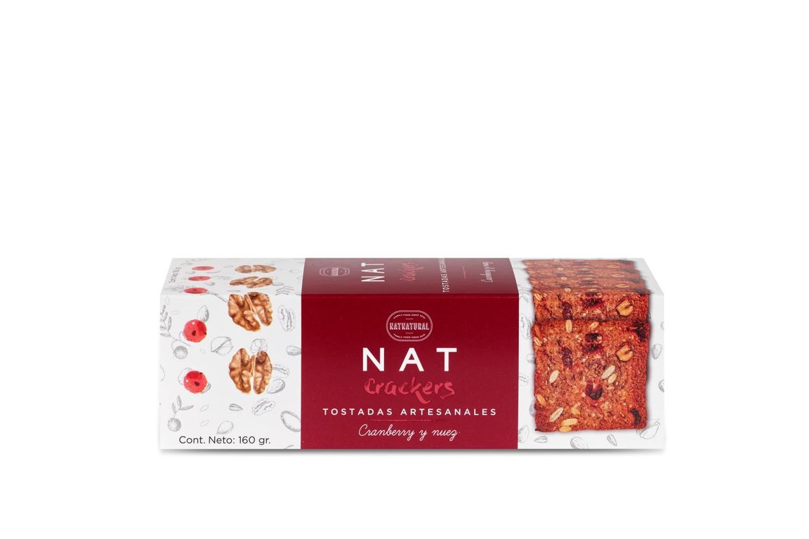 Tostadas Natcrackers Cranberry y Nuez Empaque 160 g