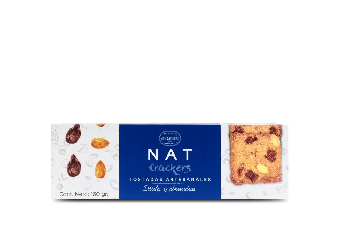 Tostadas Natcrackers Dátiles y Almendras Empaque 160 g