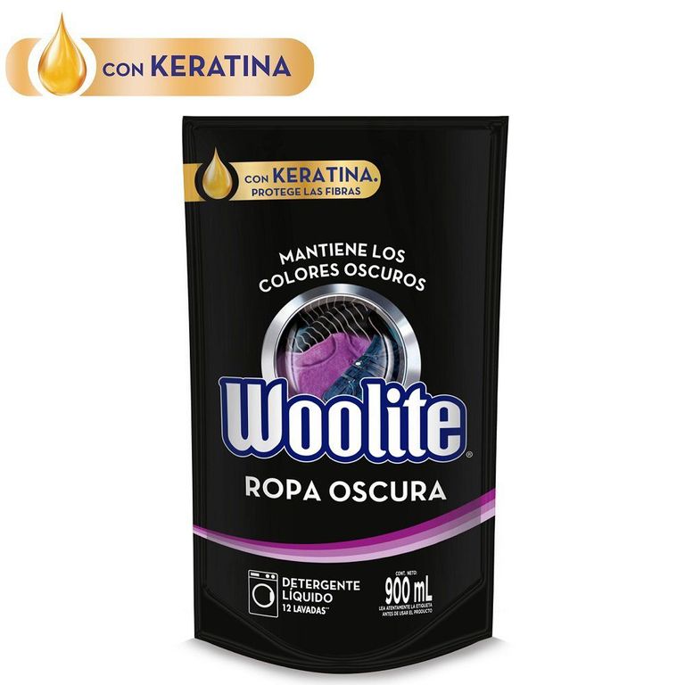 Detergente Líquido Woolite Ropa Oscura Doypack 900 mL