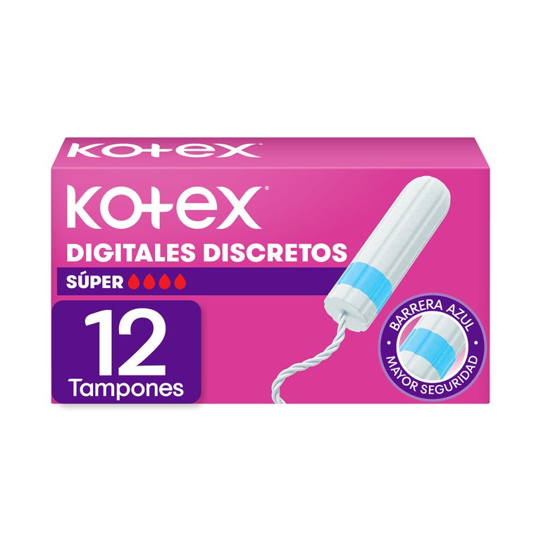 Tampon Kotex Súper Digital Discretos Caja 12 Und