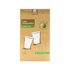 TOTTUS - Vasos Biodegradables Tottus 12oz Empaque 10 Und