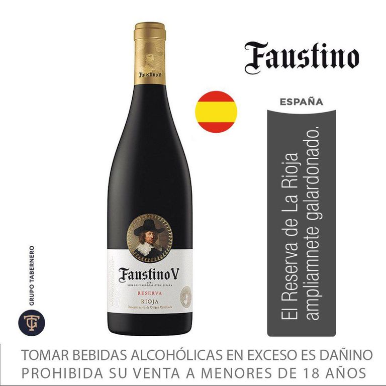 Vino Faustino V Reserva Botella 750 mL