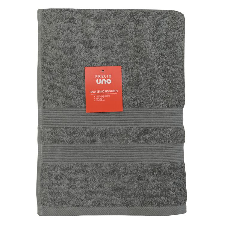 TOALLA DE BANO BASICA GRIS PU