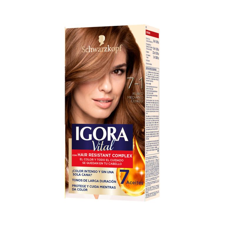 Tinte Igora Vital Tono 7-1 Rubio Mediano Cenizo