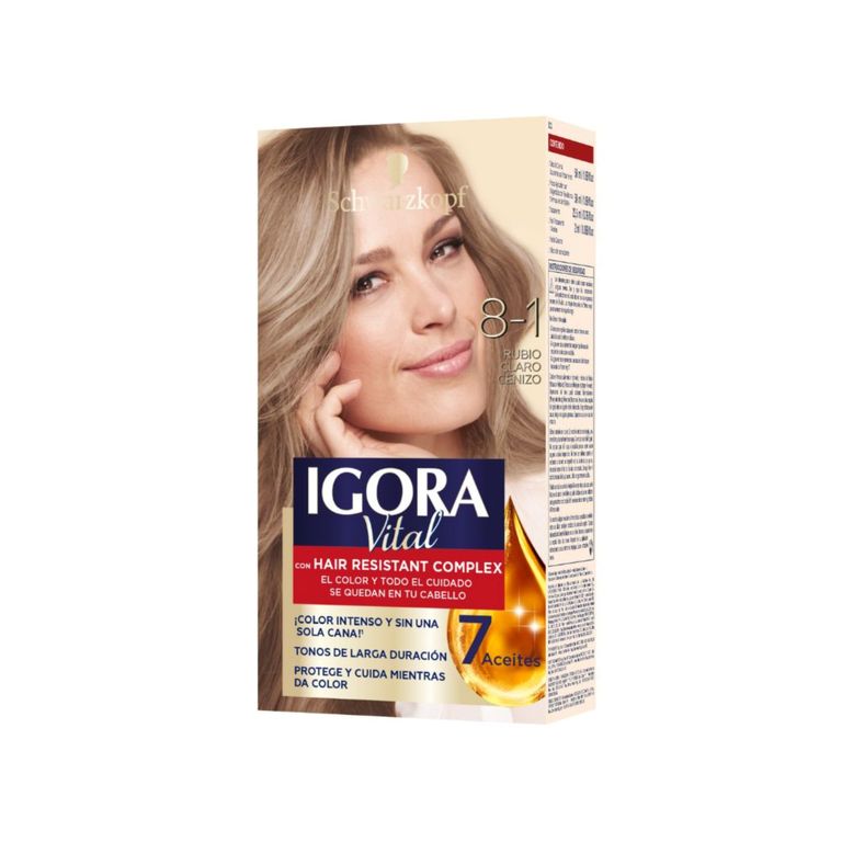 Kit Tinte Igora Vital 8-1 Rubio Claro Ceniza