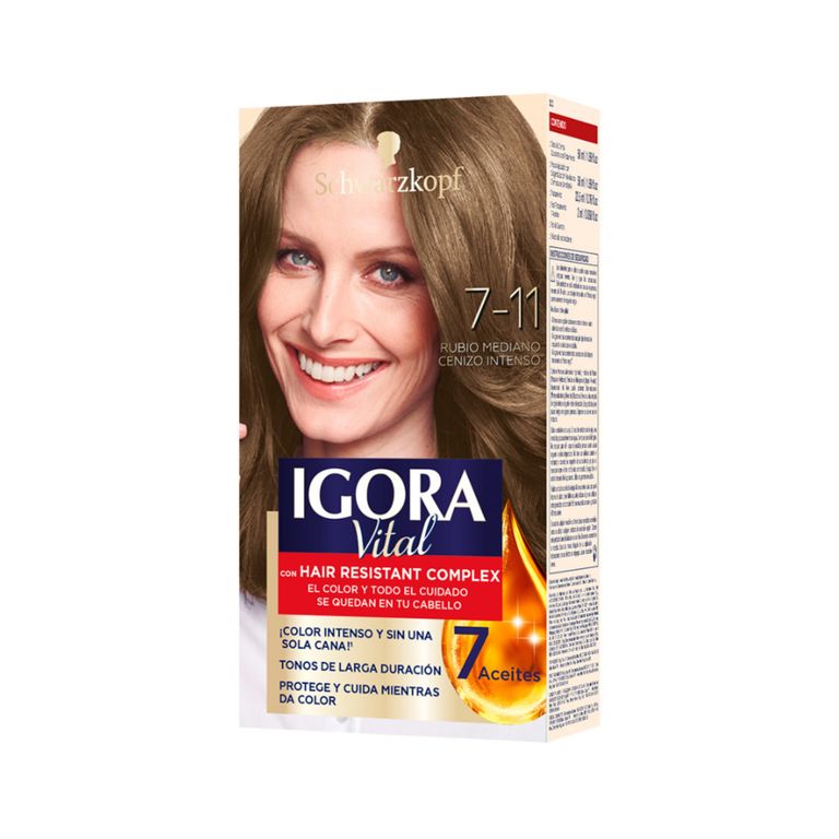 Tinte Igora Vital Tono 7-11 Rubio Mediano Cenizo Intenso