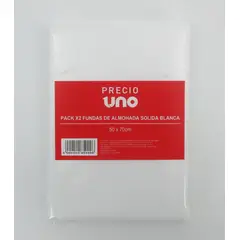 PRECIO UNO - Pack X2 Fundas de Almohada Solida Blanca