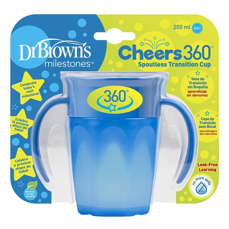 Vaso Cheers 360° Azul de Dr Browns