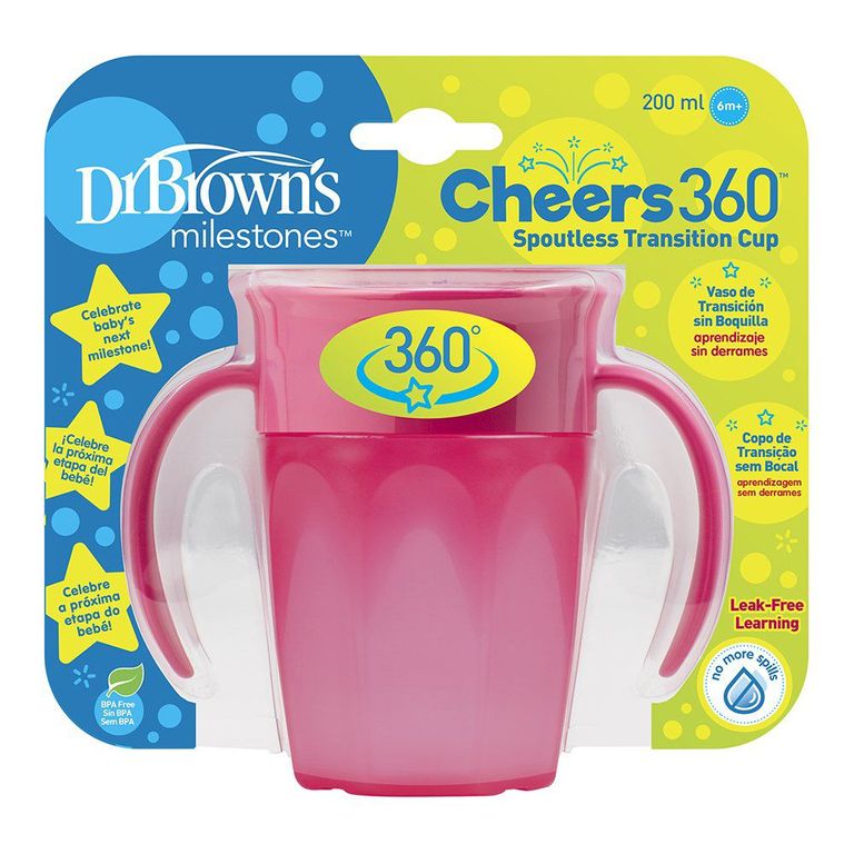 Vaso Cheers 360° Rosa de Dr Browns