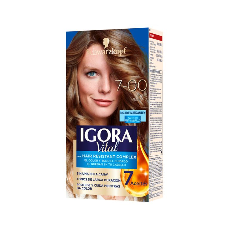 Tinte Igora Vital Tono 7-00 Rubio Mediano