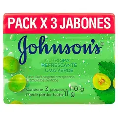 JOHNSONS ADULTO - Jabón Barra Johnsons Adulto Uva Verde Empaque 3 Und