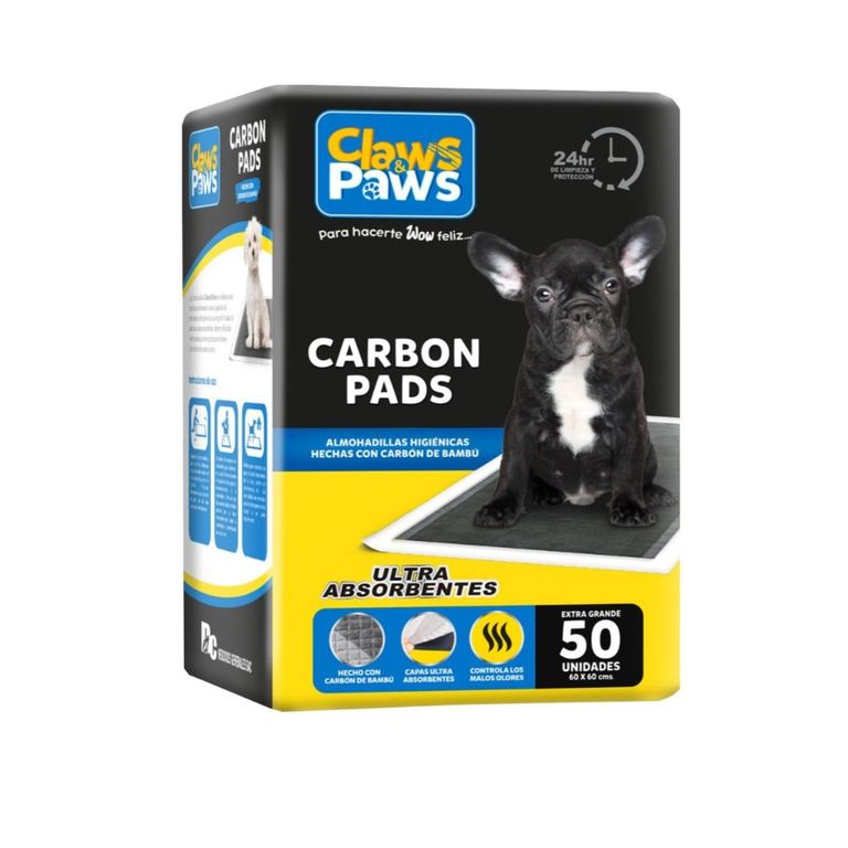 Pañales para Perro Claws Paws de Carbón de Bambú Empaque 50 Und