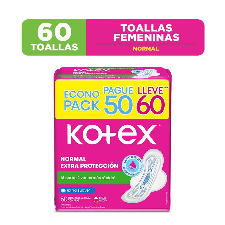 Toalla Higiénica Kotex Normal Empaque 60 Und