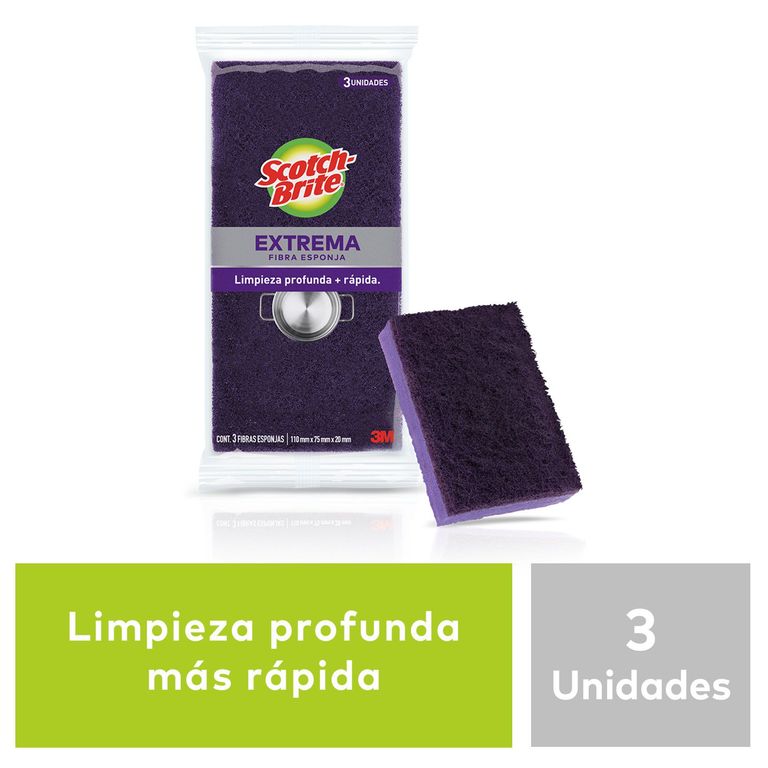 Esponja Scotch Brite Limpieza Extrema Empaque 3 Und