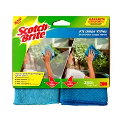 SCOTCH BRITE - Kit De Paños Scotch Brite Limpia Vidrios 2 Und