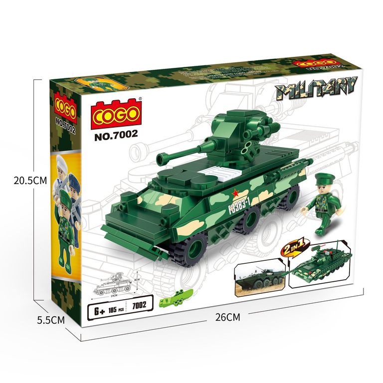 Bloques Tanque Militar Mediano 185 Pzs