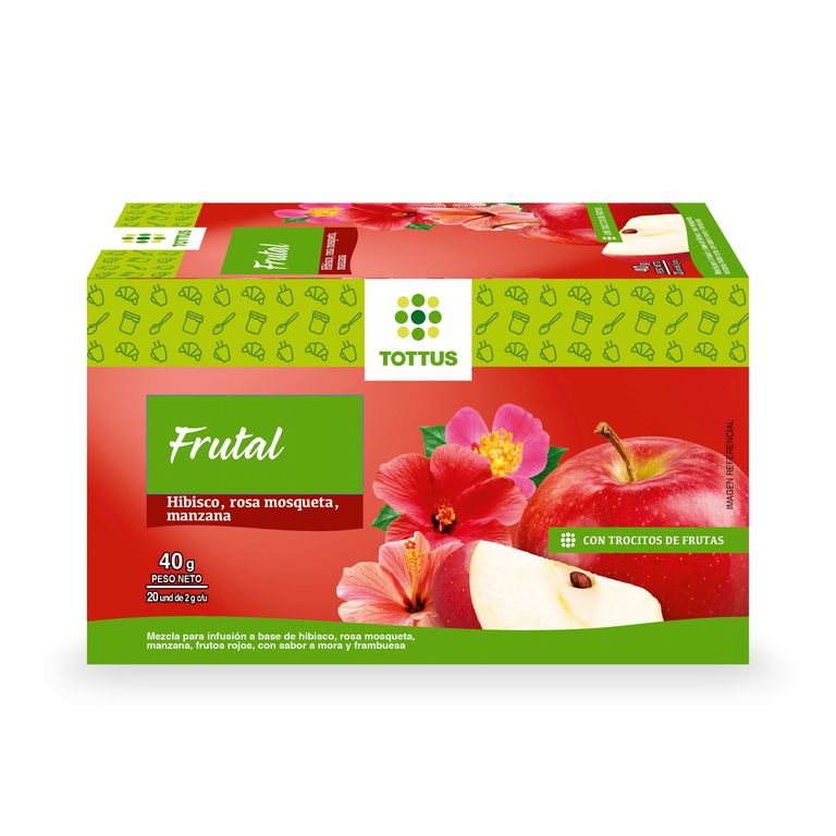 Infusión Tottus Té Frutal Caja 20 Sobres