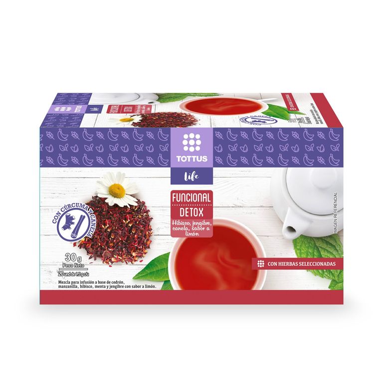 Infusión Tottus Life Funcional Detox Caja 20 Sobres