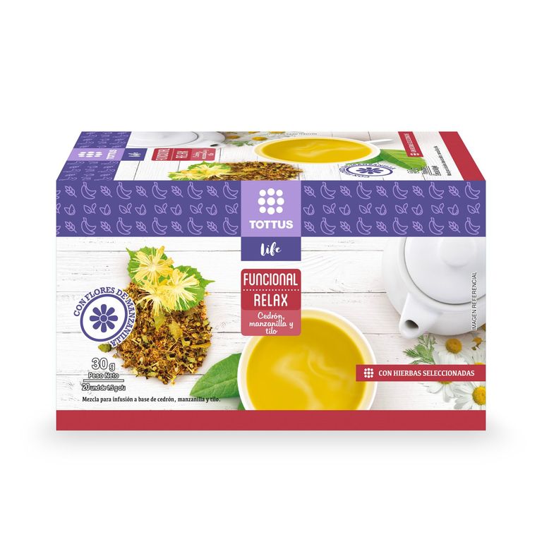 Infusión Tottus Life Funcional Relax Caja 20 Sobres