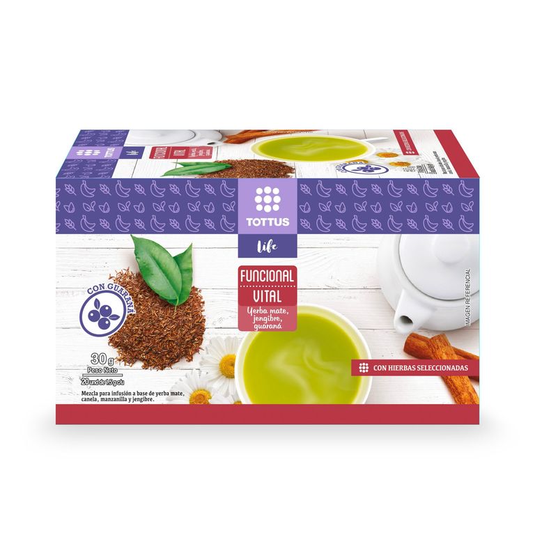 Infusión de Té Vital Tottus Life 20 Filtrantes
