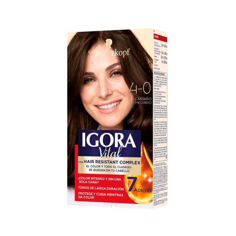 Tinte Igora Vital Tono 4-0 Castaño Mediano