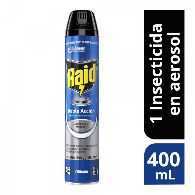 Insecticida en Spray Raid Doble Acción Envase 400 mL
