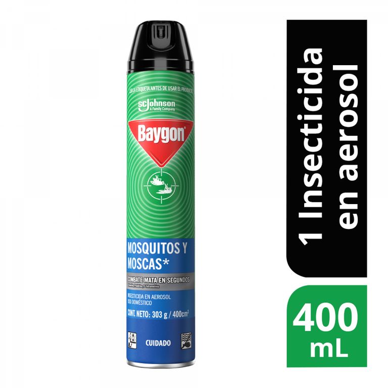 Insecticida Baygon Mosquitos y Moscas Envase 400 mL