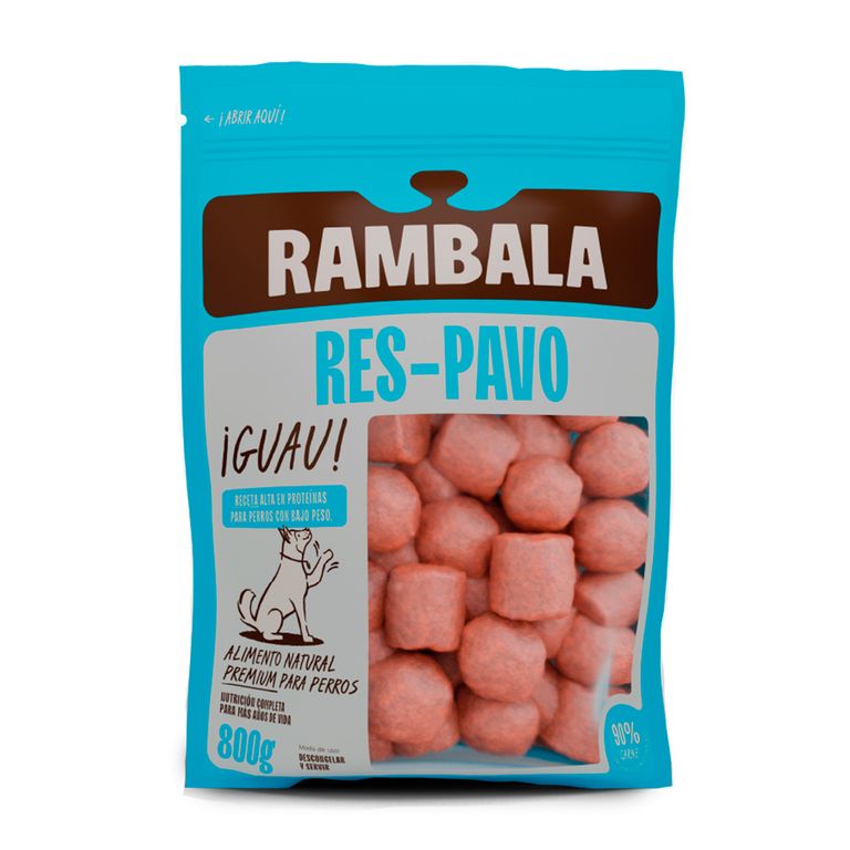 Alimento Congelado para Perro Res Pavo Rambala Doypack 800 g