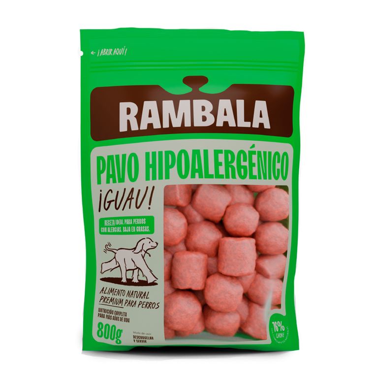 Alimento Congelado para Perro Pavo Hipoalergénico Rambala Doypack 800 g