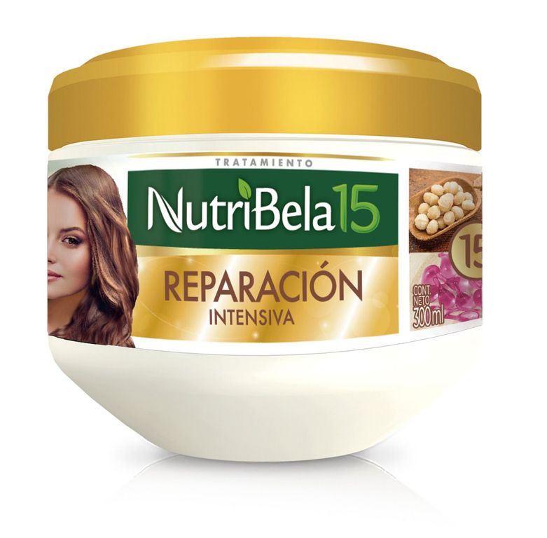 Crema Capilar Nutribela Reparación Intensiva 15 Ingredientes Envase 300 mL